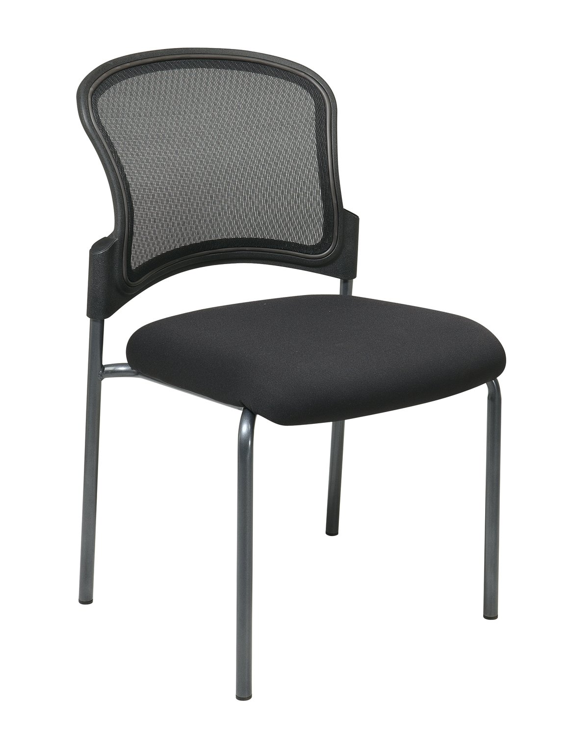 TITANIUM FINISH BLACK VISITORS CHAIR WITH PROGRID® BACK AND STRAIGHT LEGS