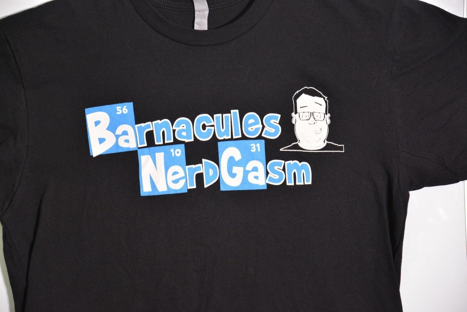 Vintage Nerdgasm BLue Logo Tee - Black Medium