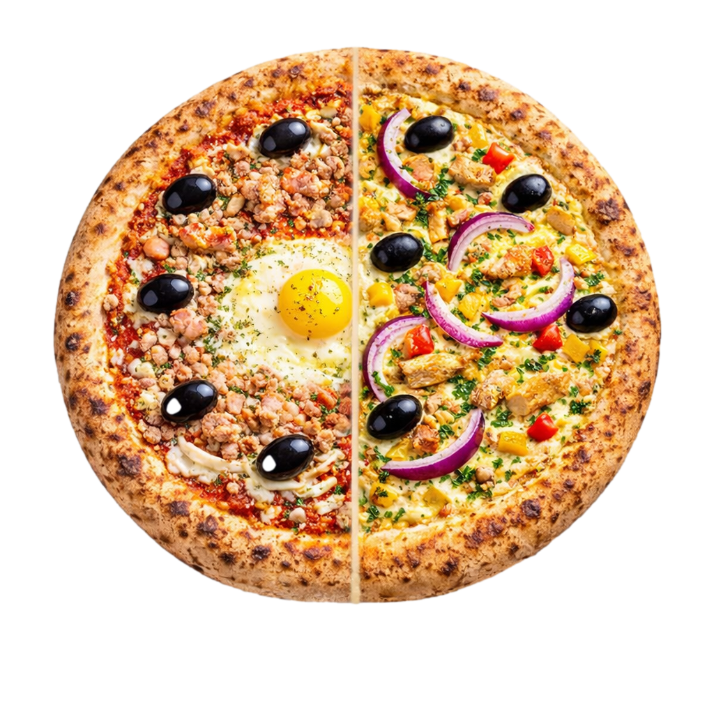 La 50/50 Pizz - Panaché 2 recettes sur la même pizza