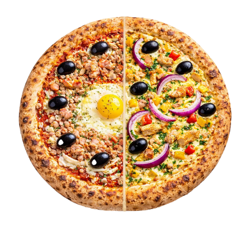 La 50/50 Pizz - Panaché 2 recettes sur la même pizza