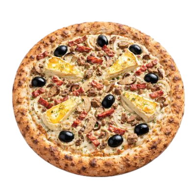 La  Chef - Crème fraîche, olives, lardons fumés vpf, champignons, oignons, reblochon AOP