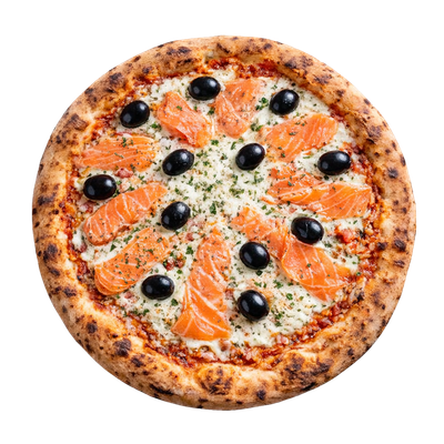 La Nordique - Sauce tomate italienne, olives, crème fraîche, saumon fumé