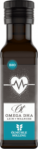  oelmuehle solling 有機歐米茄 DHA 亞麻籽油 + 核桃每 100 克 45 克 omega-3 脂肪酸 BIO Omega DHA Leinöl + Walnuss45 g Omega-3-Fettsäuren pro 100 g