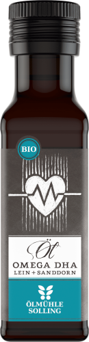  oelmuehle solling 有機歐米茄 DHA 亞麻籽油 + 沙棘每 100 克 48 克 omega-3 脂肪酸 BIO Omega DHA Leinöl + Sanddorn48 g Omega-3-Fettsäuren pro 100 g