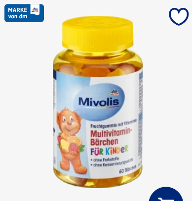 小熊水果軟糖-兒童複合維生素小熊，60 片，120 克 Multivitamin-Bärchen für Kinder, Fruchtgummis