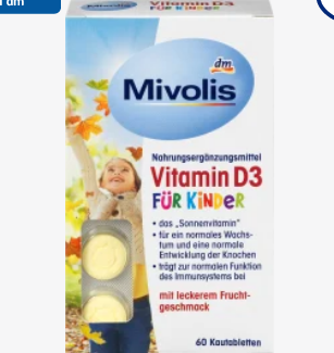 兒童維生素 D3 咀嚼片 60 片 Vitamin D3 für Kinder, Kautabletten