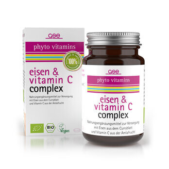 鐵和維生素C（有機），60粒膠囊 500 毫克 Eisen &amp; Vitamin C Complex (Bio), 60 Tabl. à 500 mg 30g