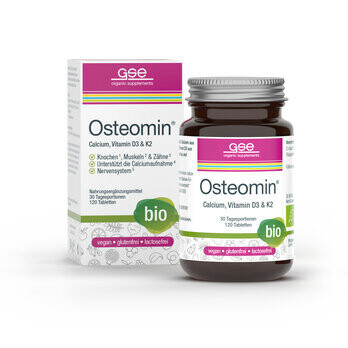 骨素®（有機），鈣，維生素D3和K2，120粒膠囊 Osteomin® (Bio), Calcium, Vitamin D3 &amp; K2, 120 Tabletten à 700 mg 84g