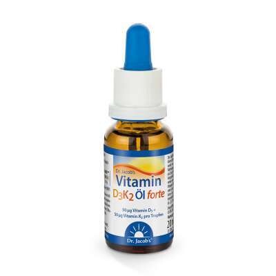 維他命D3 K2  Dr. Jacob&#39;s  Vitamin D3K2 Öl forte 20 ml  素食