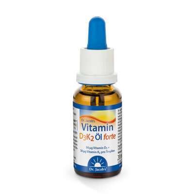 維他命D3 K2  Dr. Jacob's  Vitamin D3K2 Öl forte 20 ml  素食