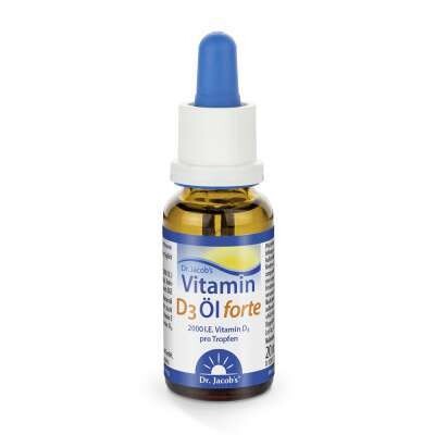維他命D3  Dr. Jacob&#39;s Vitamin D3 Öl forte 20 ml  素食 2000 IU