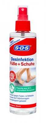 SOS  足部消毒噴霧劑，針對足部和鞋子的真菌病原體 Fuß-Desinfektionsspray gegen Pilzerreger Füße &amp; Schuhe, 250 ml