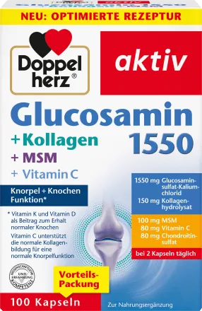 Doppelherz雙心多寶關節膠原 Doppelherz Glucosamin 1550 + Kollagen + MSM -100入