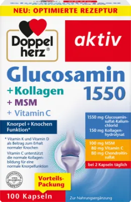 Doppelherz雙心多寶關節膠原 Doppelherz Glucosamin 1550 + Kollagen + MSM -100入