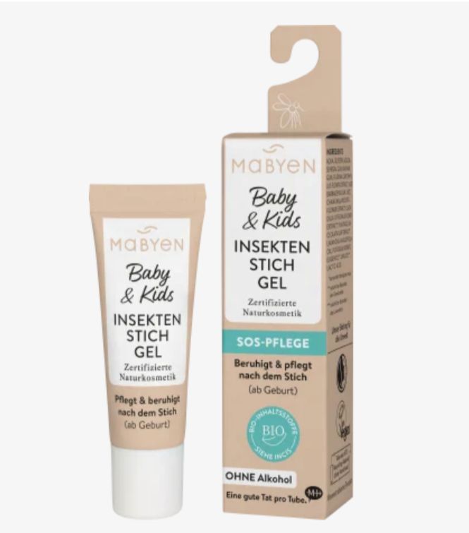 Mabyen 嬰兒和兒童昆蟲叮咬即時止癢凝膠
Insektenstichgel Soforthilfe Baby &amp; Kids, 10 ml