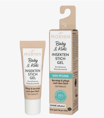 Mabyen 嬰兒和兒童昆蟲叮咬即時止癢凝膠
Insektenstichgel Soforthilfe Baby &amp; Kids, 10 ml