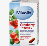 Mivolis 
蔓越莓 + 維生素 C 膠囊，60 粒，68 克  
Cranberry + Vitamin C Kapseln