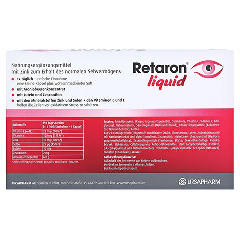 RETARON 葉黃素 飲用瓶 liquid Trinkampullen 45x25 ml