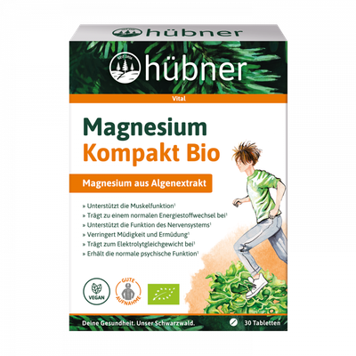 hübner® Magnesium Kompakt 純素藻類萃取有機鎂 Bio 30入