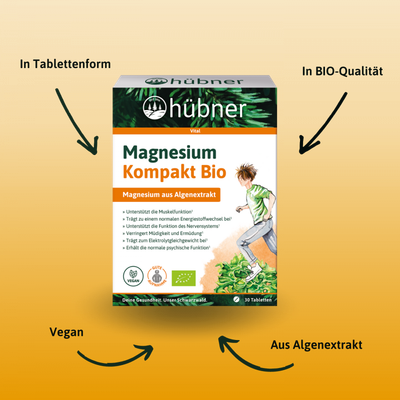 hübner® Magnesium Kompakt 純素藻類萃取有機鎂 Bio 30入
