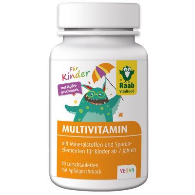 Raab Vitalfood 兒童多種維生素含片 Multivitamin Kinder Apfel Lutschtabletten 90 入  7 歲及以上兒童 素食