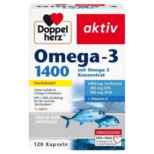 Doppelherz 雙心 system Omega-3 Pflanzlich 魚油1400 毫克 120入