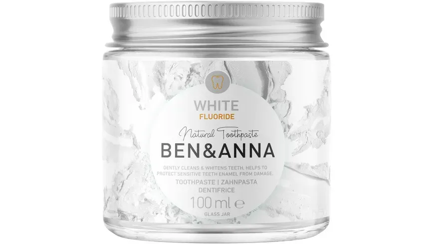 BEN&amp;ANNA 有機天然美白牙膏+氟化物 （素食可）Toothpaste White 100ml