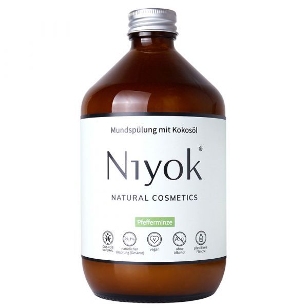 Niyok 天然椰子油和薄荷漱口水 Mundspülung Pfefferminze 500ml