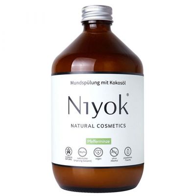 Niyok 天然椰子油和薄荷漱口水 Mundspülung Pfefferminze 500ml