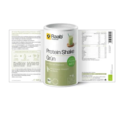 Raab Raab Vitalfood 有機蛋白奶昔 綠色 蛋白質含量為Bio Protein Shake Grün 360g