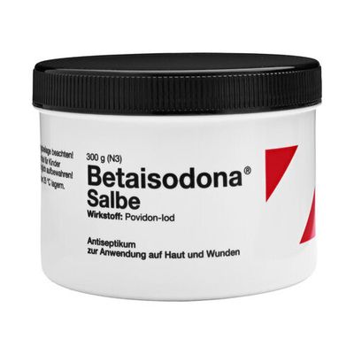 Betaisodona Salbe 倍他索多納含碘軟膏 25 g/ 100g 淺傷口或燒傷，以及潰瘍
