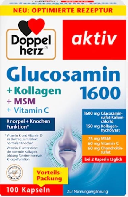Doppelherz雙心多寶關節膠原 Doppelherz Glucosamin 1600 + Kollagen + MSM -100入