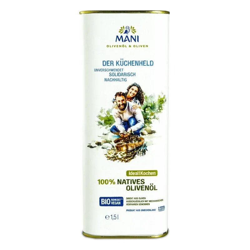 Mani 100% 有機橄欖煎炸油 罐裝 Olivenöl 100% nativ Kanister 1,5公升