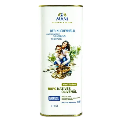 Mani 100% 有機橄欖煎炸油 罐裝 Olivenöl 100% nativ Kanister 1,5公升