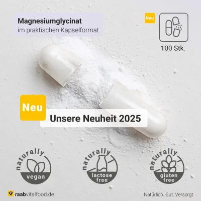 Raab. 有機甘氨酸鎂膠囊 Magnesiumglycinat   不含添加劑 100入