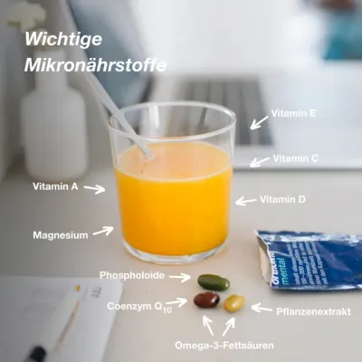 Orthomol Mental  有益大腦、提高注意力和增強記憶力——富含Omega-3脂肪酸、鎂和維生素B12——30入顆粒/膠囊