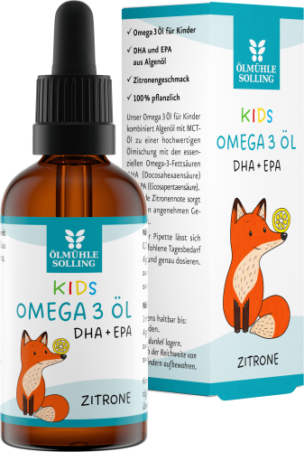 oelmuehle solling Omega 3 Öl 兒童專用 Omega 3 油 檸檬口味 für Kinder mit Zitrone, DHA + EPA 50ml 大腦、心臟和眼睛