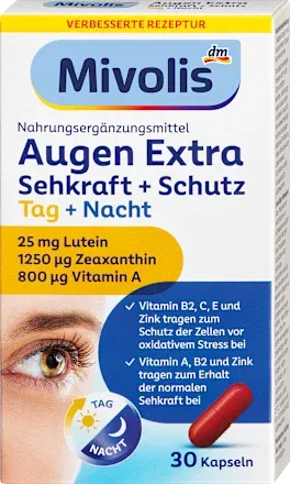 Augen Extra Sehkraft + Schutz, Tag + Nacht, Kapseln, 30 St, 16 g 視力保護膠囊，日夜適用，30粒裝