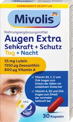 Augen Extra Sehkraft + Schutz, Tag + Nacht, Kapseln, 30 St, 16 g 視力保護膠囊，日夜適用，30粒裝
