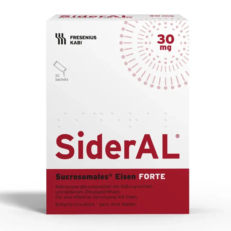 SiderAL® Eisen Forte 30mg 新鐵多 口服鐵 SiderAL-素食膠囊 (30小包/盒) （柑橘口味，含維生素 C）