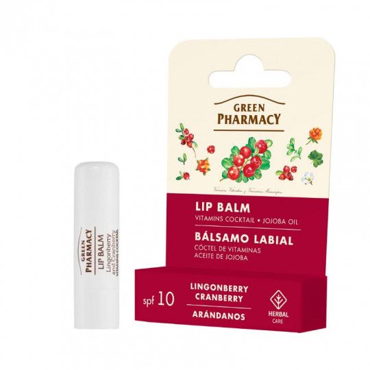 Green Pharmacy Lip Balm with Lingonberry and Cranberry SPF 10 3.6 g