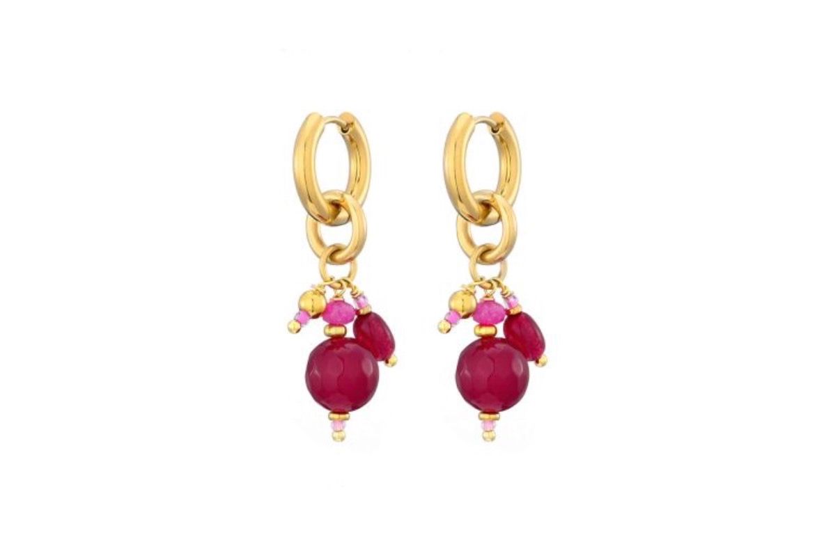 Oorhangers roze tros