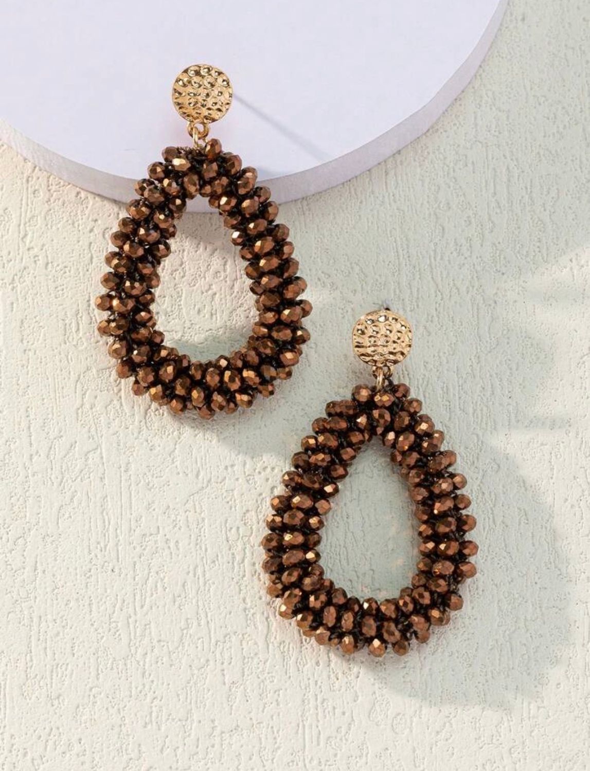 Oorbellen Boho kralen bronzed