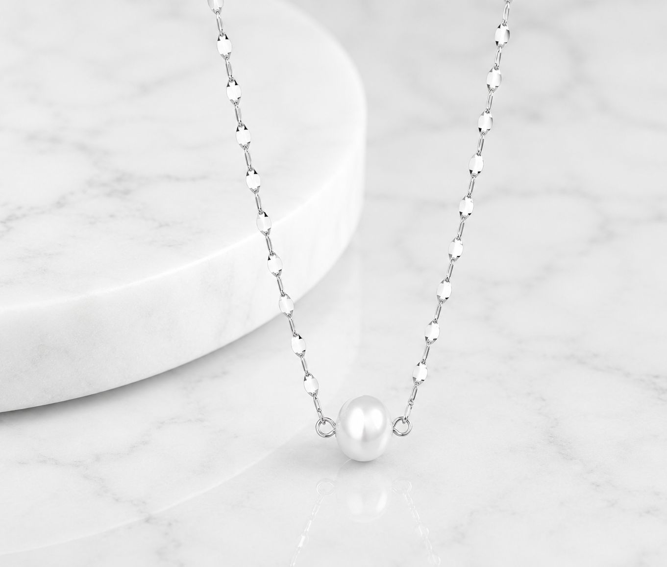 Ketting Sterling Silver met schelp parel