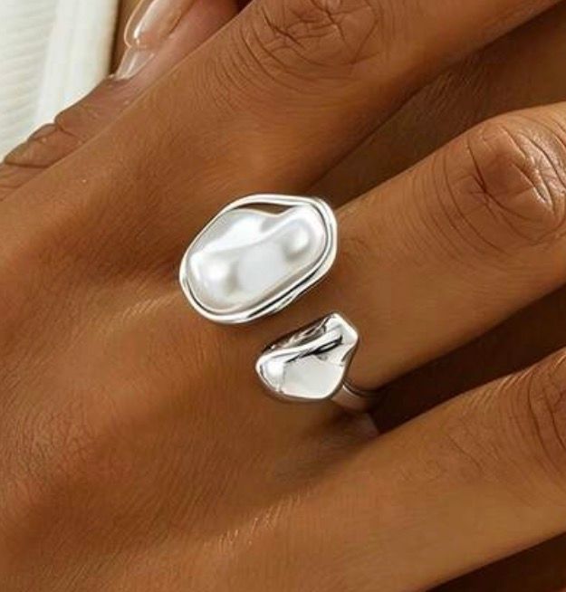Ring silver pearl