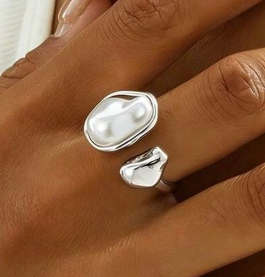 Ring silver pearl