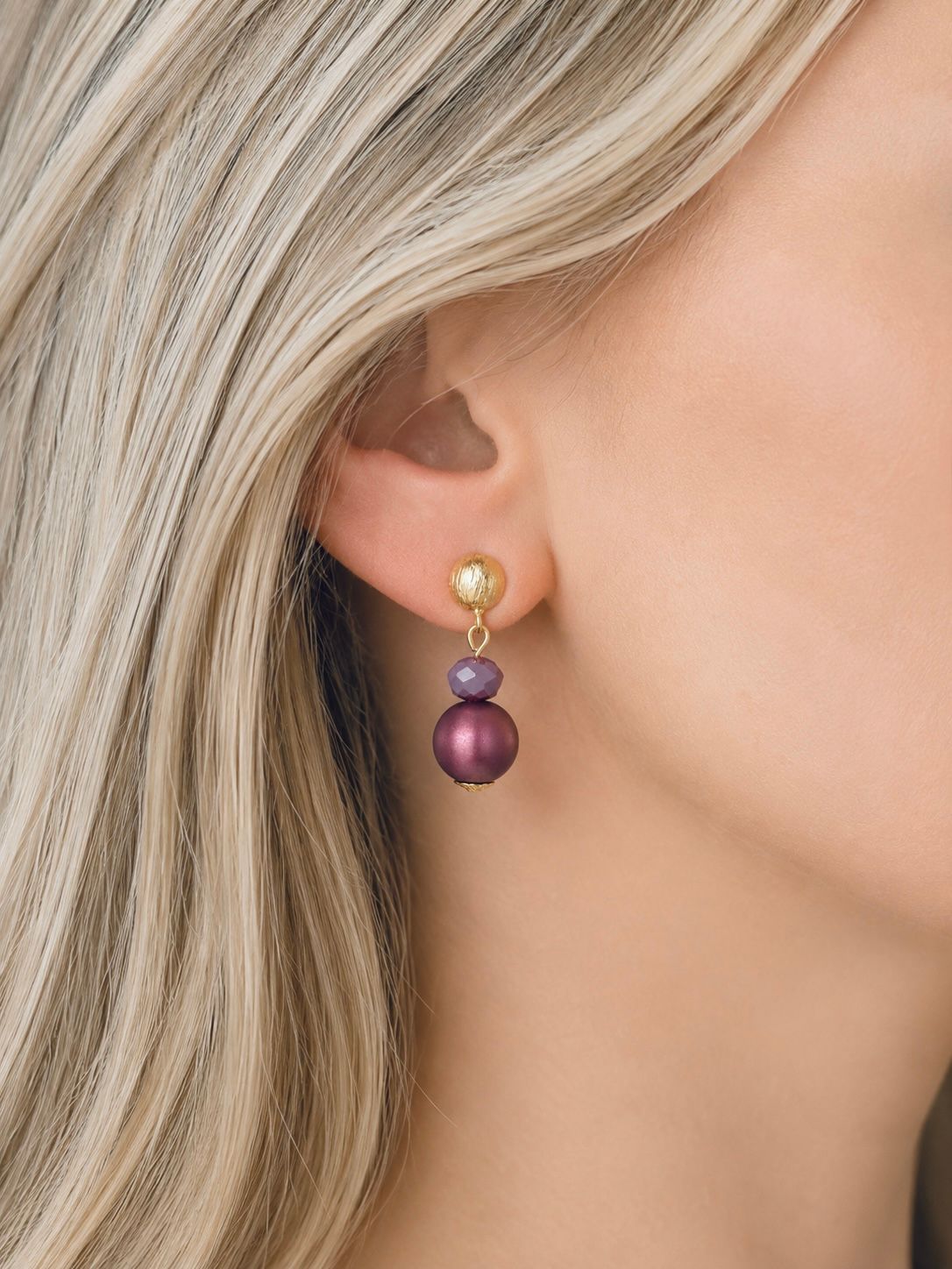Oorbellen plum