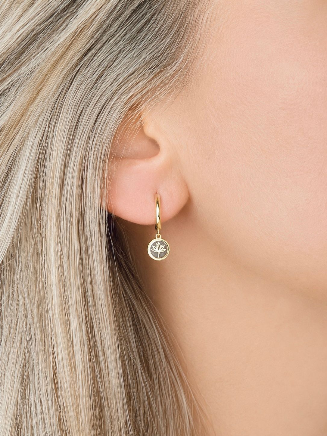 Oorbellen Bee My Golden Lotus Sterling Silver Verguld