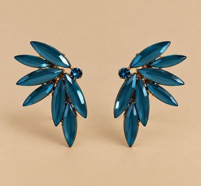 Vintage teal groen vleugel oorbellen