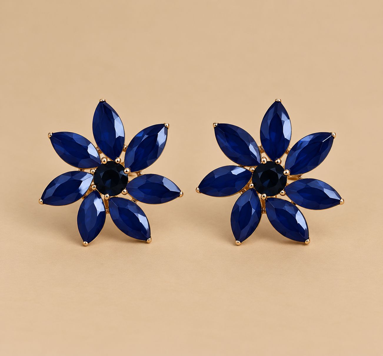 Vintage Royal Blue Bloem
